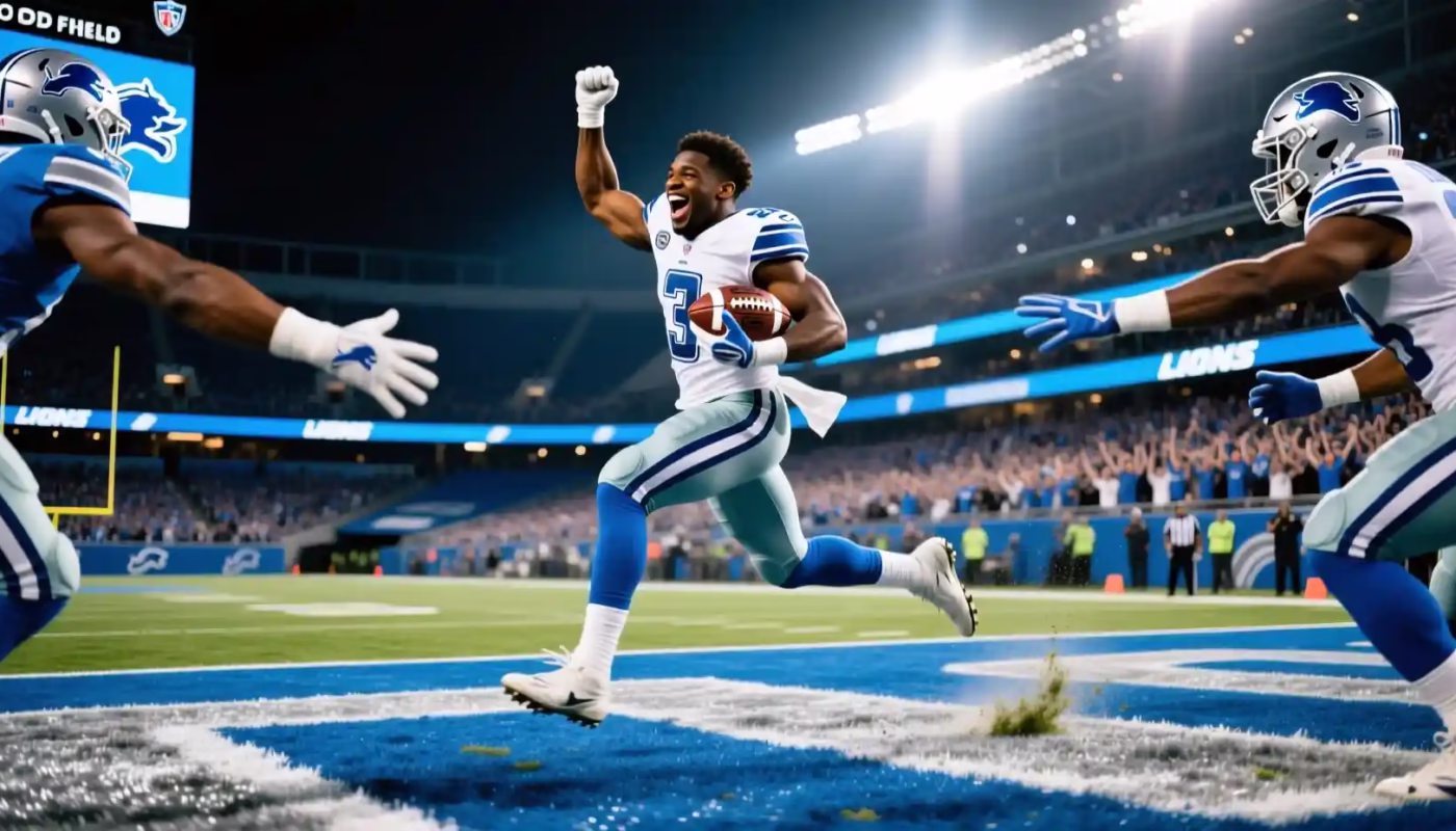 Lions Dominate Cowboys 44-30: Gibbs Shines in Statement Win at Ford Field